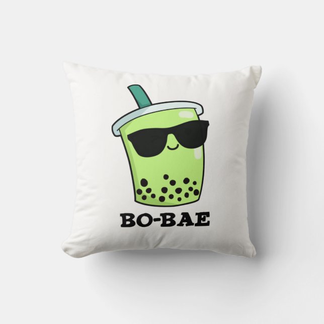 Bo-bae Funny Boba Tea Pun Kudde (Framsida)