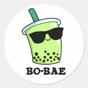 Bo-bae Funny Boba Tea Pun Runt Klistermärke
