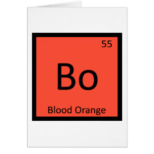 Bo - Blod Orange Frukt Kemi Periodiska Systemet Hälsningskort