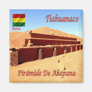 BO - Bolivia - Tiahuanaco - Pyramid Akapana Magnet