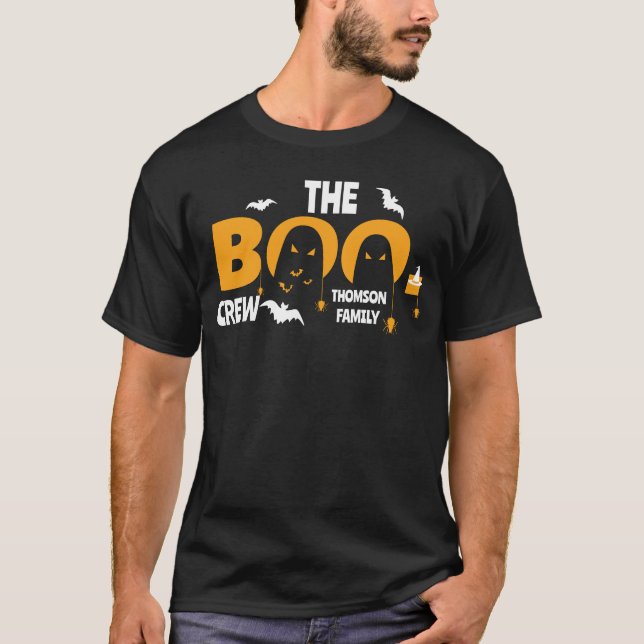 Bo Crew Funny Anpassningsbar Familj Spooky Hallowe T Shirt (Framsida)