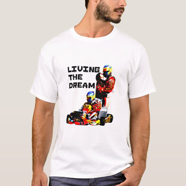 Bo den dröm- Karting T-tröja T-shirt (Framsida)