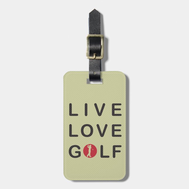 Bo den röda svarten för kärlekGolfgolfspelet Bagagebricka (Vertikal Framsida)