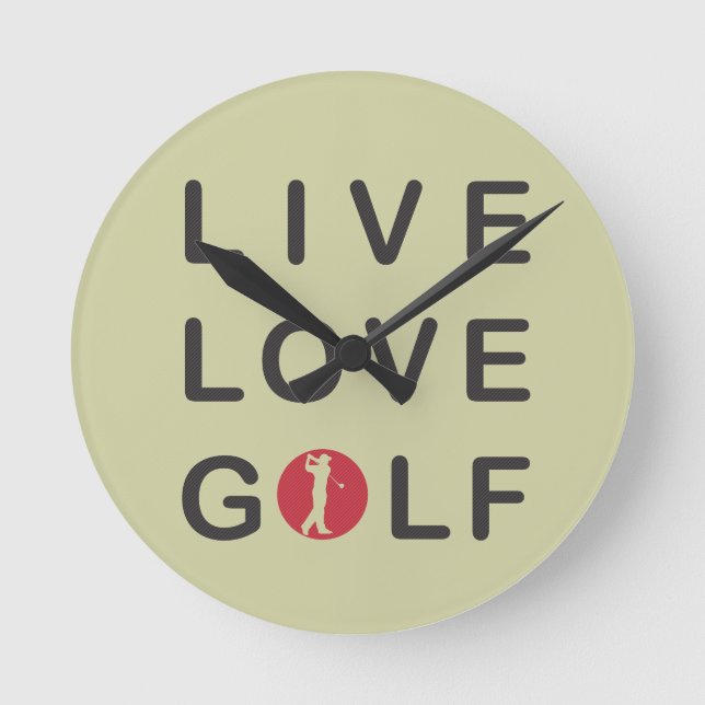 Bo den röda svarten för kärlekGolfgolfspelet Rund Klocka (Framsida)