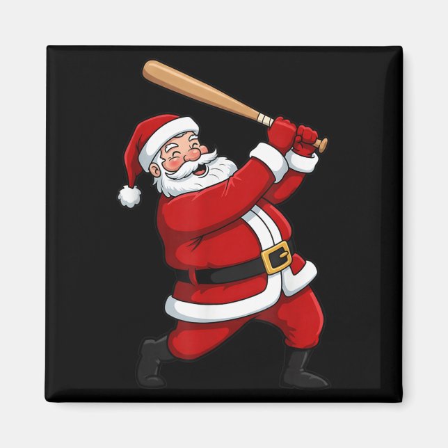 Bo för Jul Baseball Batter Santa Julafton Srt Play Magnet (Framsidan)
