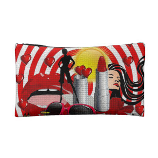 Bo, & hänger lös lilla skönhetsmedel för kärlek sminkväska