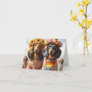 Bo Ho Dachshund Hippie-kort Kort