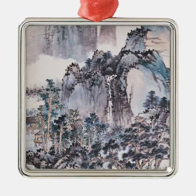 Bo i bergen julgransprydnad metall (Framsidan)