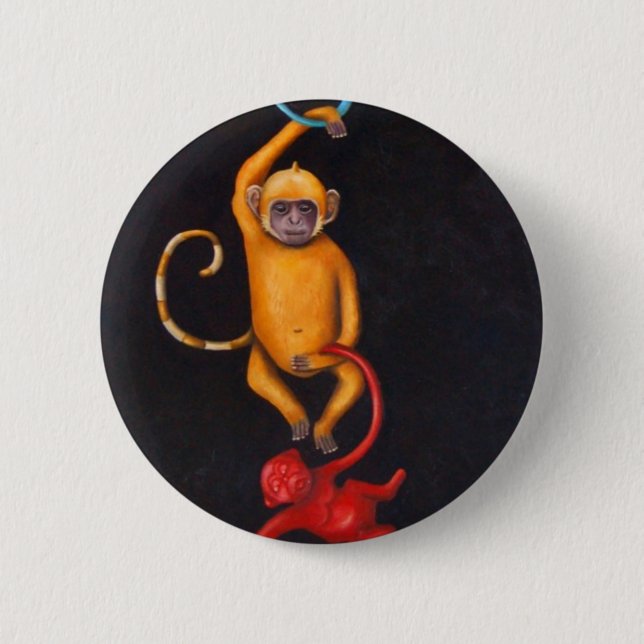 Bo i en plast- värld knapp (Framsida)