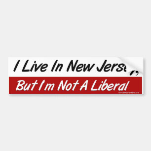 Bo i NJ, inte en liberal person Bildekal