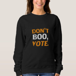 "Bo inte, rösta" svart orange vit Halloween T Shirt