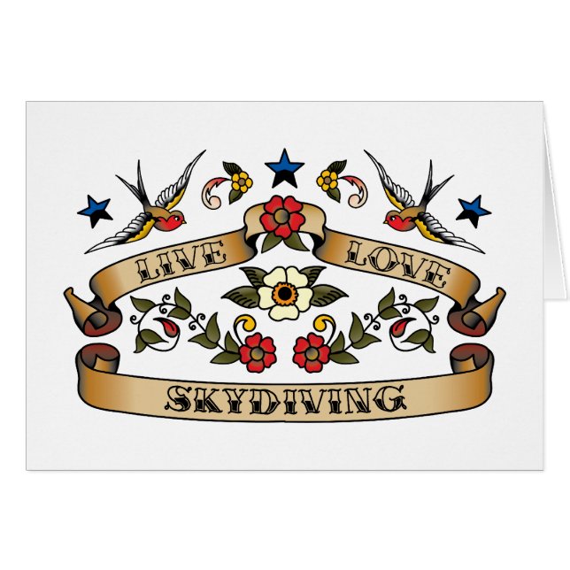 Bo kärlek Skydiving Hälsningskort (Framsidan Horizontal)