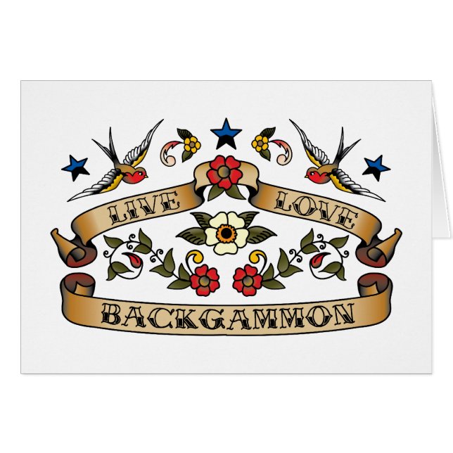 Bo kärlekBackgammon Hälsningskort (Framsidan Horizontal)