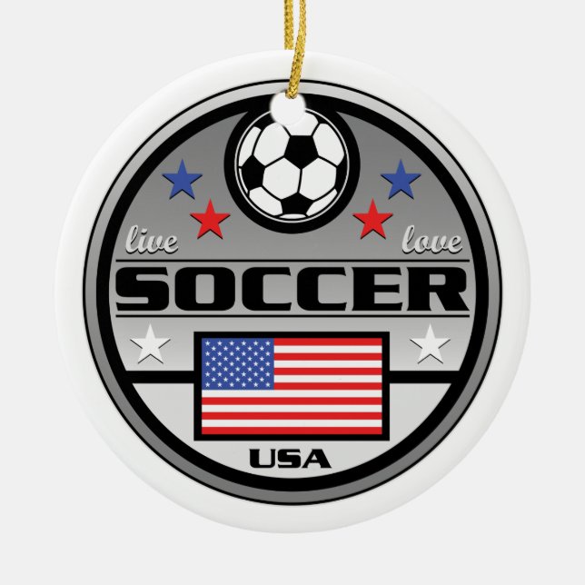 Bo kärlekfotboll Amerika Julgransprydnad Keramik (Framsidan)