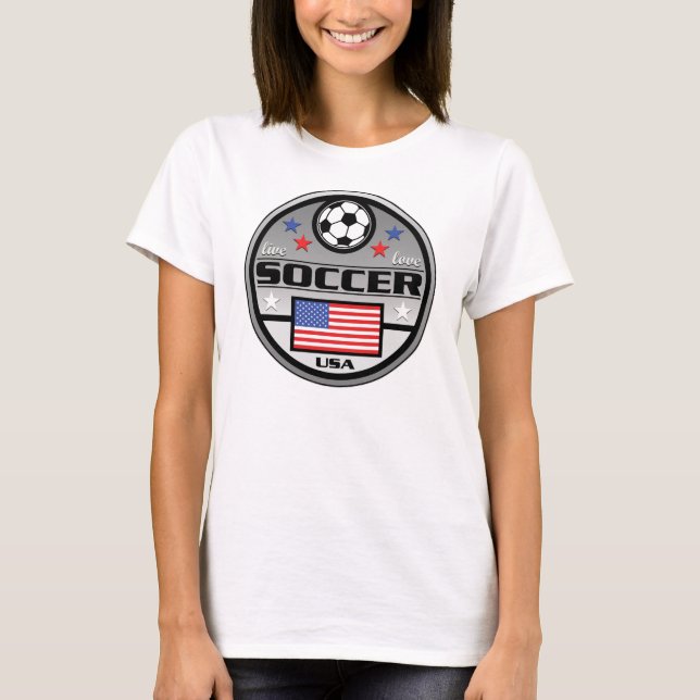 Bo kärlekfotboll Amerika Tee Shirt (Framsida)