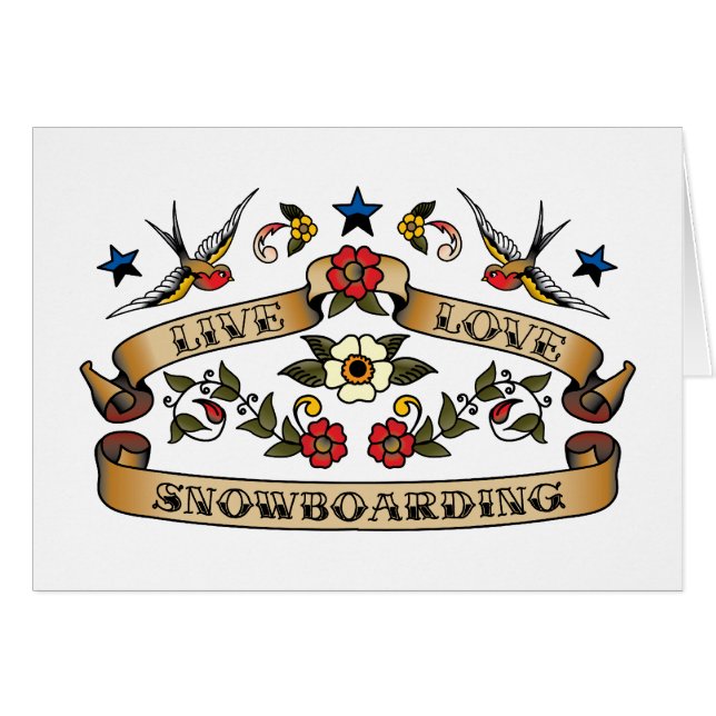 Bo kärleksnowboardingen hälsningskort (Framsidan Horizontal)