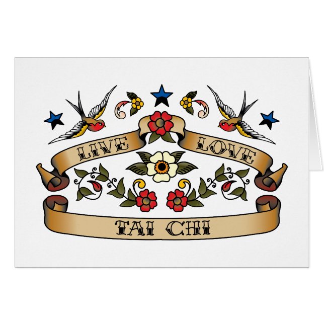 Bo kärlekTai-chien Hälsningskort (Framsidan Horizontal)
