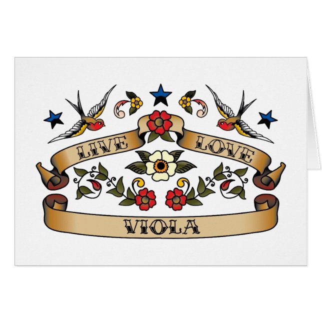 Bo kärlekviolaen hälsningskort (Framsidan Horizontal)