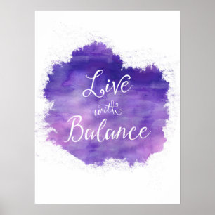 Bo med balanserar typografiaffischen poster