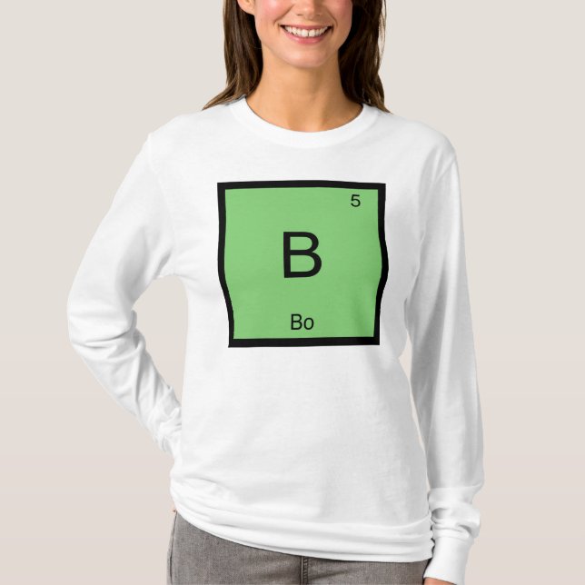 Bo Namn Kemi Element Periodiska Systemet Tee Shirt (Framsida)