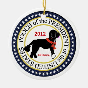 Bo Obama helgdagprydnad 2012 Julgransprydnad Keramik