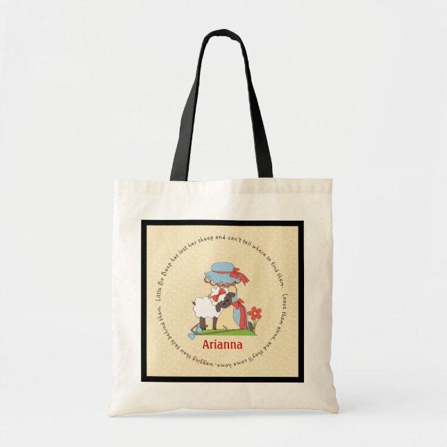 Bo Peep Nursery Rhyme Bag Tygkasse (Framsidan)