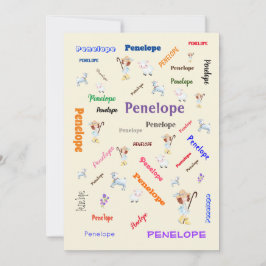 BO PEEP NURSERY RHYME Ord Cloud Namn Collage Inbjudningar