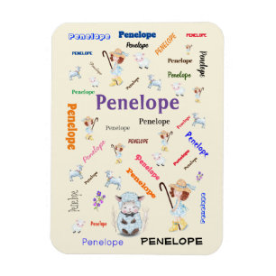 BO PEEP NURSERY RHYME Ord Cloud Namn Collage Magnet