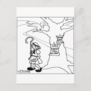 Bo Peep Posts Borttappad Sheep Sign Vykort