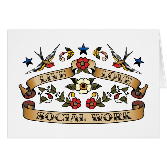 Bo socialt arbete för kärlek hälsningskort (Framsidan Horizontal)