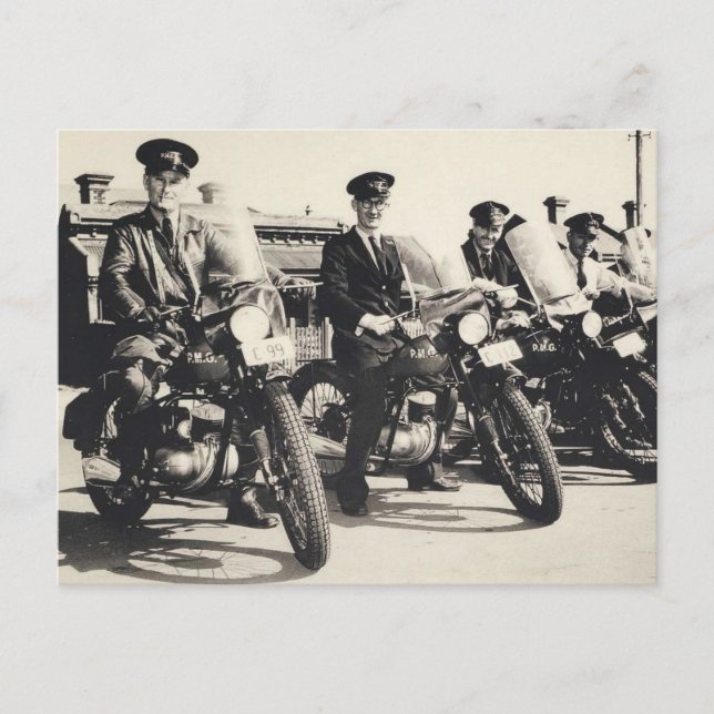 Bo&W-foto efter huvudmotorcyklar 1950 Vykort (Framsida)