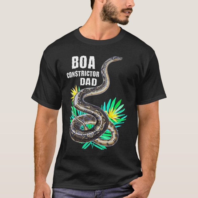 Boa Constrictor Pappa Tropiska Löv Orm T Shirt (Framsida)