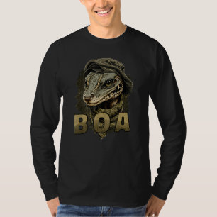 Boa Constritor Snake in Hat and Scarf Funny Graph T Shirt