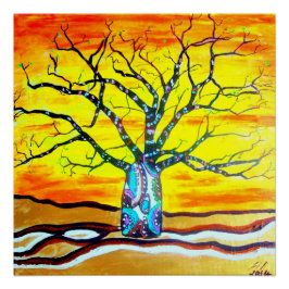 Boab Guld - en abstrakt contemporary designer art Perfect Poster