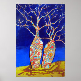 Boab Träd på natten Poster