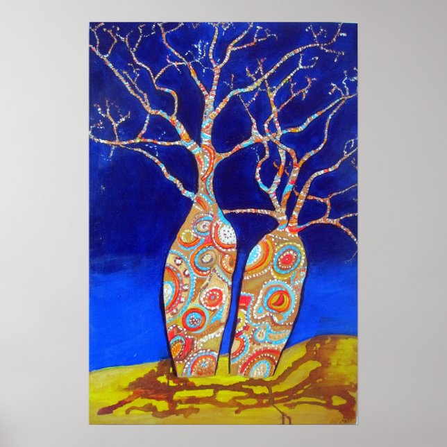 Boab Träd på natten Poster (Framsidan)