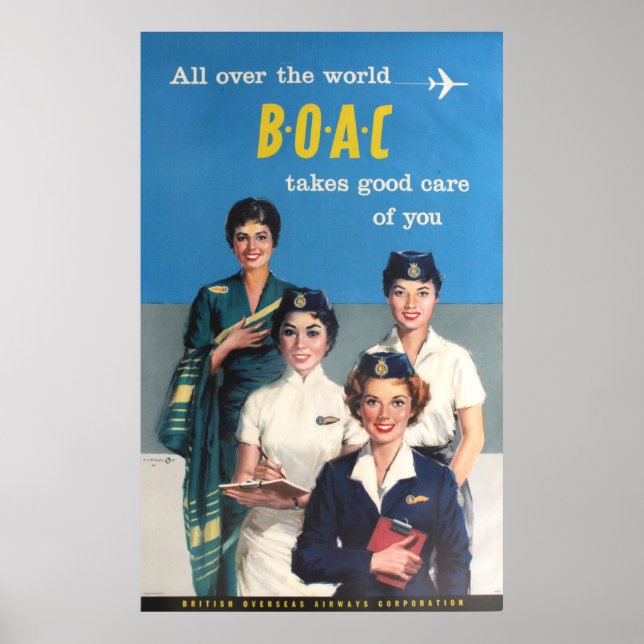 BOAC British Overseas Airways Corporation Poster (Framsidan)