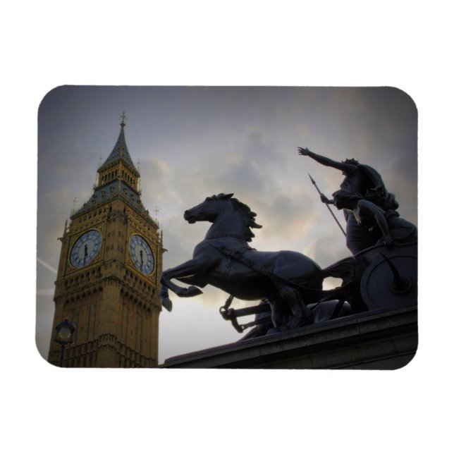 Boadicea Statue - Big Ben - London - Magnet (Horisontell)