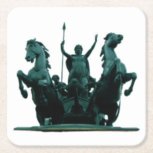 Boadicea Statue-Westminster Bridge-London-Underläg Underlägg Papper Kvadrat