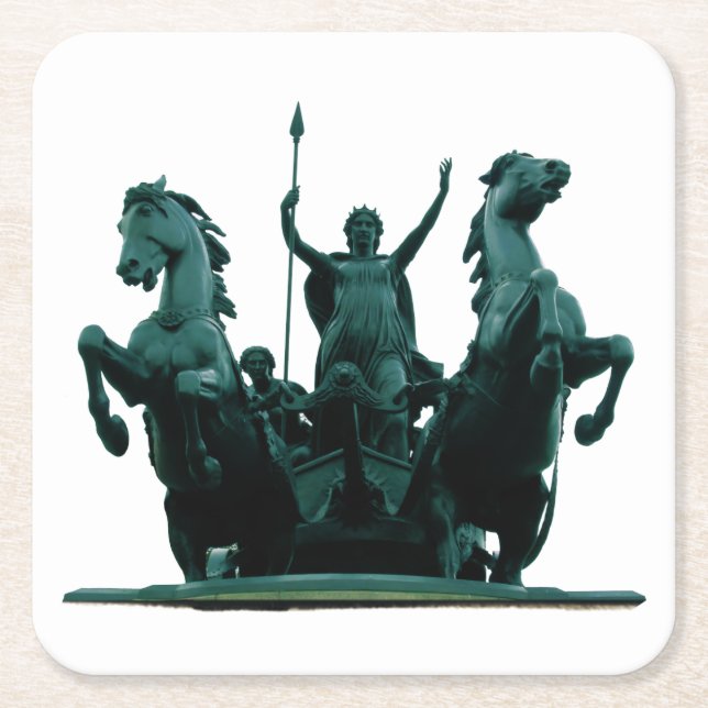 Boadicea Statue-Westminster Bridge-London-Underläg Underlägg Papper Kvadrat (Framsidan)