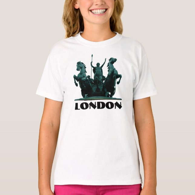 Boadicea Statue-Westminster-London Kids T-Shirt (Framsida)