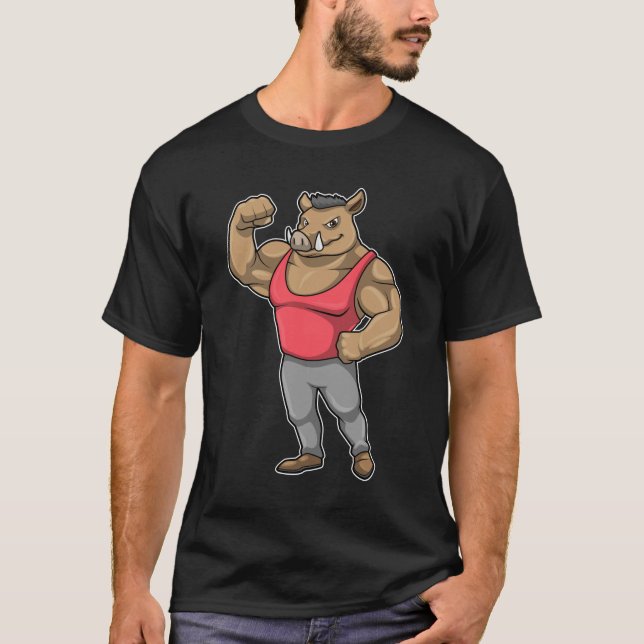 Boar Bodybuilding der Bodybuilding Muscles T Shirt (Framsida)