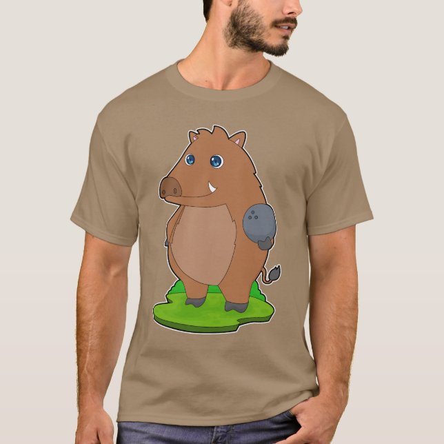Boar Bowling Bowling ball T Shirt (Framsida)
