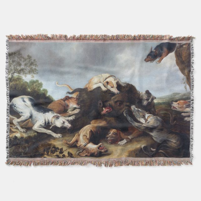 Boar Hunt Frans Snyders circa 1650 Filt (Framsidan)