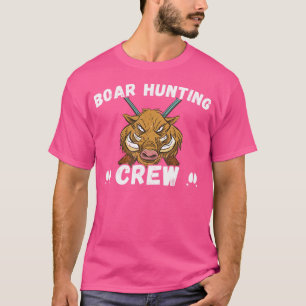 Boar Hunting Crew Hog Hunting Rifle Vild Boar Gris T Shirt