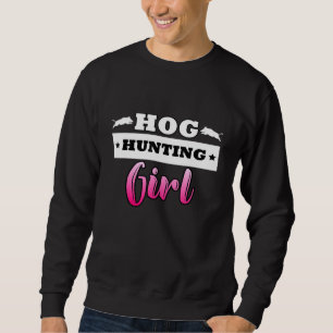 Boar Hunting Girl Vild Vint Lång Ärmad Tröja