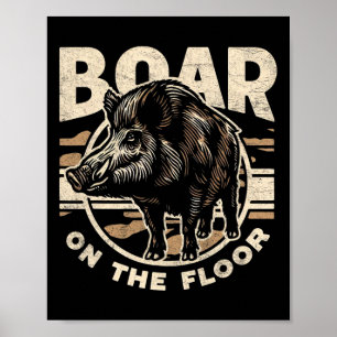 Boar på Golv Manar Vintage Camo Vild Hog Retr Poster