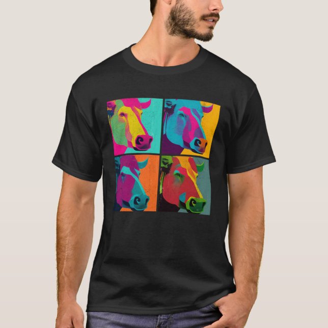 Boar Pop Illustration Colorful Animal Women Men T Shirt (Framsida)