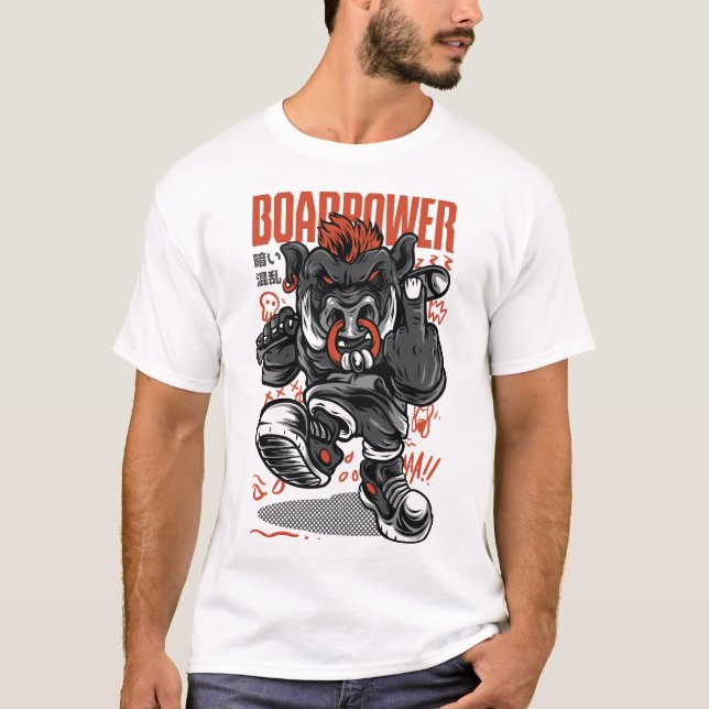 Boar-Power-Design T Shirt (Framsida)