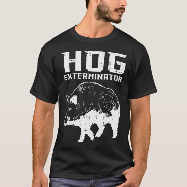 Boar Vild Gris Hunter Manar T Shirt (Framsida)